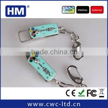 Wholesale Swivel usb disk jewelry with key chain 2GB4GB8GB16GB choice custom solution package/LOGO