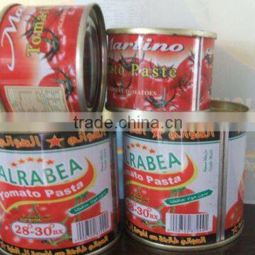 canned tomato paste 28-30,double concentrade good quality