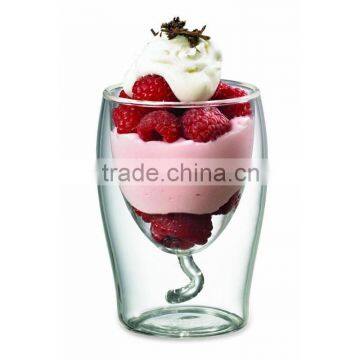 Double Wall Glass Verrine with Swirl