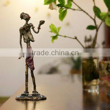 New arrival Home decor metal African figurine