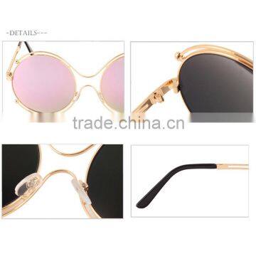 2016 Designer Sunglasses Classic Metal Big Frame Round Shades Vintage Ladies Brand Sun Glasses CC5011 Quality Choice photo-5