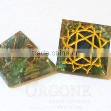 Orgonite Engraved Heart Chakra Pyramid | Manufacturer-Supplier-Wholesaler-Orgonite Chakra Pyramid