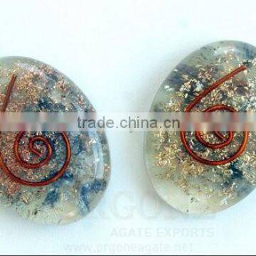 Blue Aventurine Orgone Energy Oval | Orgonite Cabachons India | Wholesale Orgone Oval