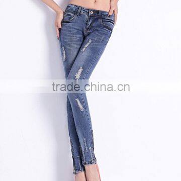 ladies stylish sexy tight jeans with broken holes washing pants women