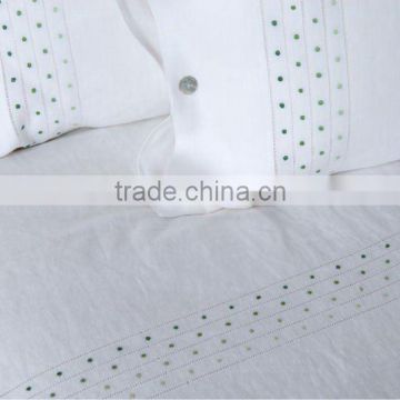 hand embroidery dots bedding set