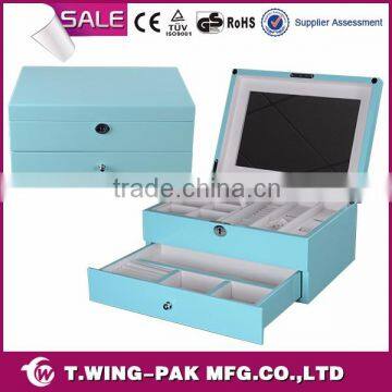 Jewelry Box with Necklace Hanger PU Leather MDF Wooden Jewelry Gift Box Manufacturer in China