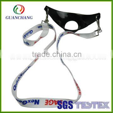 Factory single custom heated transfer wine glass holder lanyard