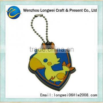 cute bird medal led pvc keychain/pvc led keychain light/soft pvc keychain