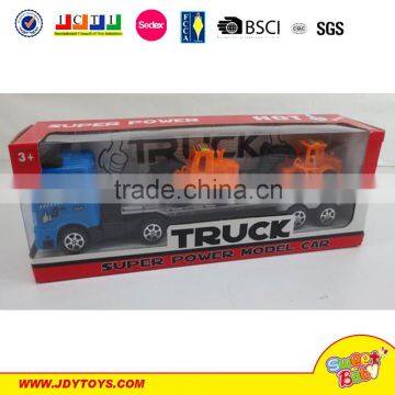 2015 popular hot item solid color friction drag head toy truck trailer