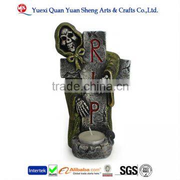 Wholesale Resin Halloween Skull Candle Decoration