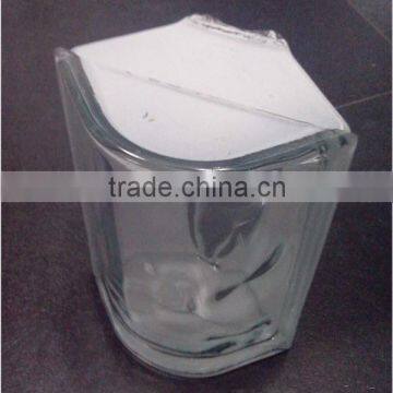 special-shaped glass block round glass brick for the corner with CE,ISO f for building decoration