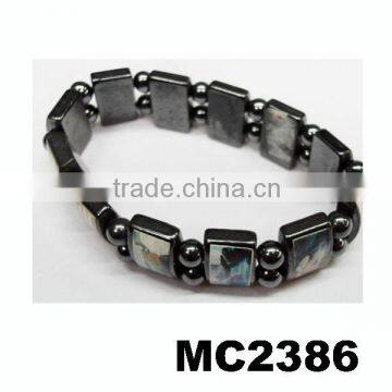 Double Line Elastic Beaded Bio Health Magnetic Health Bracelet photo-4
