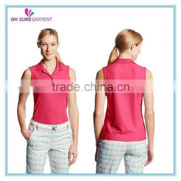 100% polyester womens golf polo shirt