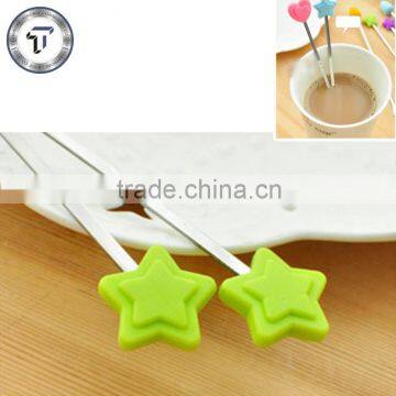 Eco-friendly pentacle shape silicone coffee stirrer