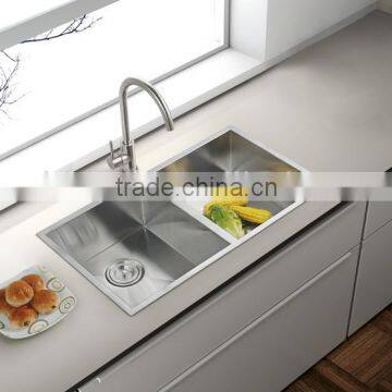 Zero Radius Handmade Stainless Steel Sink 32" x 19" x 10" Double Bowls (cUPC Approved,very Competitive Price!) photo-2