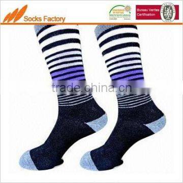 Soft merino woolen women's socks with full terry and fancy jacquard designs