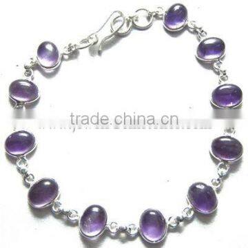 925 Sterling Silver Scenic Dendritic Agate Rutile Pearl Bracelet Jewelry DI-3535