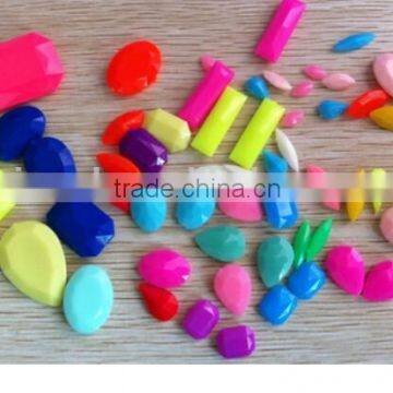 fluorescent resin stone hinestone candy colorful pastel color point back in stock DIY Phone nail case jewelry jewel craft