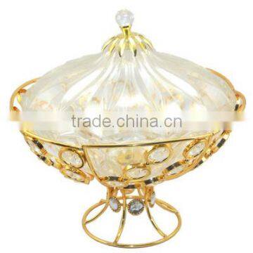 2013 decorative metal fruit holder with crystal L830