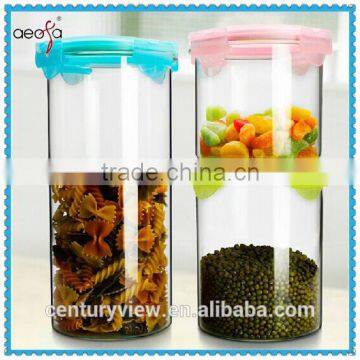 Borosilicate airtight lids glass canister with PP lid