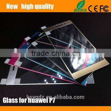 2.5D Color titanium alloy Tempered Glass Screen Protector for Huawei P7