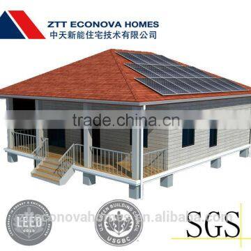 Econova modern prefabricated light steel frame villa equipped with the solar power