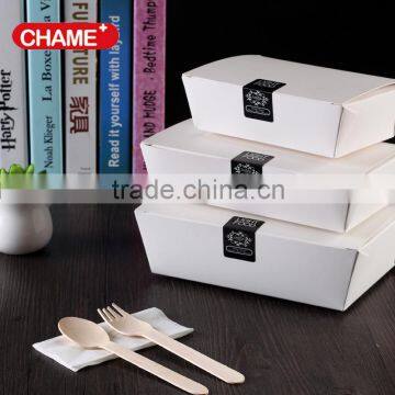 800ml white carboard paper box for fast food packaging box can with your lable