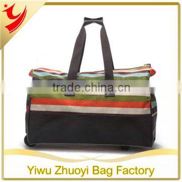 Portable Striped Business Duffel Bag For office