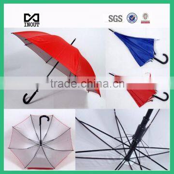 UV coated inside silver Promotional trendy high quality stick/ straight umbrella