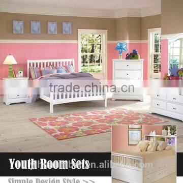 FSC kid wooden bedroom furniture child furniture white bed,children bedroom furniture