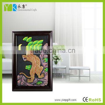 China Folk Art Hand Carved Brave Tiger Famous Animal Paintings for Living Room Decor photo-3