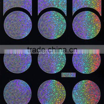 Round Shape Silver Laser Hallow Nail Stencil photo-3