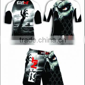 mma rash guard and mma short set with digital sublimation