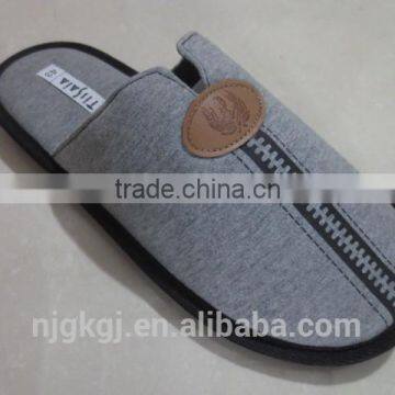 zipper printed logo indoor slipper shoes for men