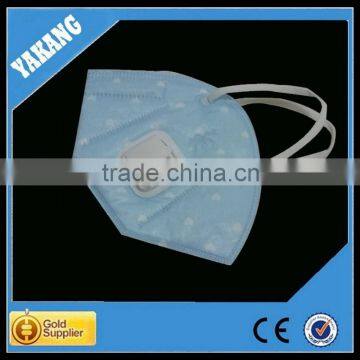 Blue spunlace nonwoven fabric C-shape protective face mask with valve