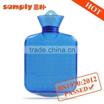 BS standard PVC water bottle Hot Seller small cross-hatched blue