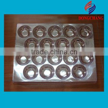 Blister plastic compartment tray with customized round compartments