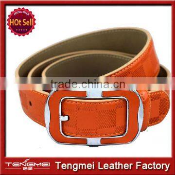 2014 Hot sale Strap fashion orange leather belt thin belt strap female belt and male belt