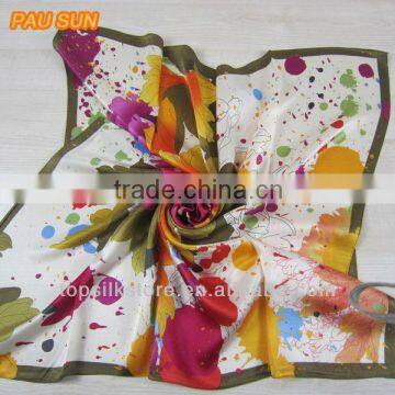 Luxury high quality silk scarf personalized satin silk scarf