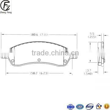 FMSI D1019-792China manufacturer auto spare parts brake pads no dust high quality High Temperature Resistance Slotter Brake Pad