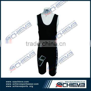 2015fashion gym wear lycra printing bib shorts for men wholesale wrestling singlet