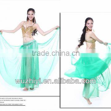 2014 High Quality Handmade Silk Beautiful Comfortable Indian Belly Dance Pants, Light Green Belly Dance Pants(2132)