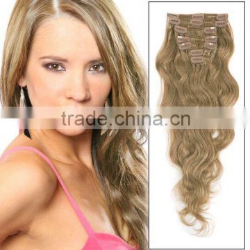 2015 new clip on hair extension/clip-in human hair