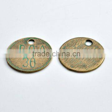 1000pcs Antique Green Zinc Alloy Personalized Round Charms for Bangle and Necklace photo-2
