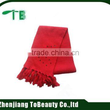 stretch red knitted scarf