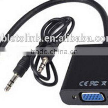 Male-Female,male to Female Gender and Braid,braid Shielding White MicroHDMI to VGA 3.5mm Audio Cable Adapter Convertor