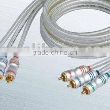 Silver-Plated Copper Video Cable with Gold-Plated RCA Connectors Made of Pure Transparent Soft PVC