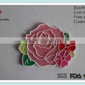 Flower shape 3D embossed pvc coaster