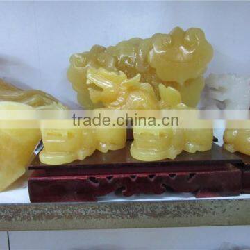 Chinese Crystal Bling Crafts ,yellow Jade Crystal Craft, Sycee Shape Crystal Craft