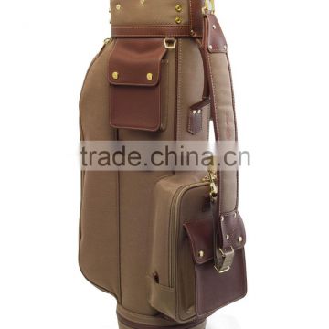 oxford fabric with genuine leather trim golf bag golf stand bag